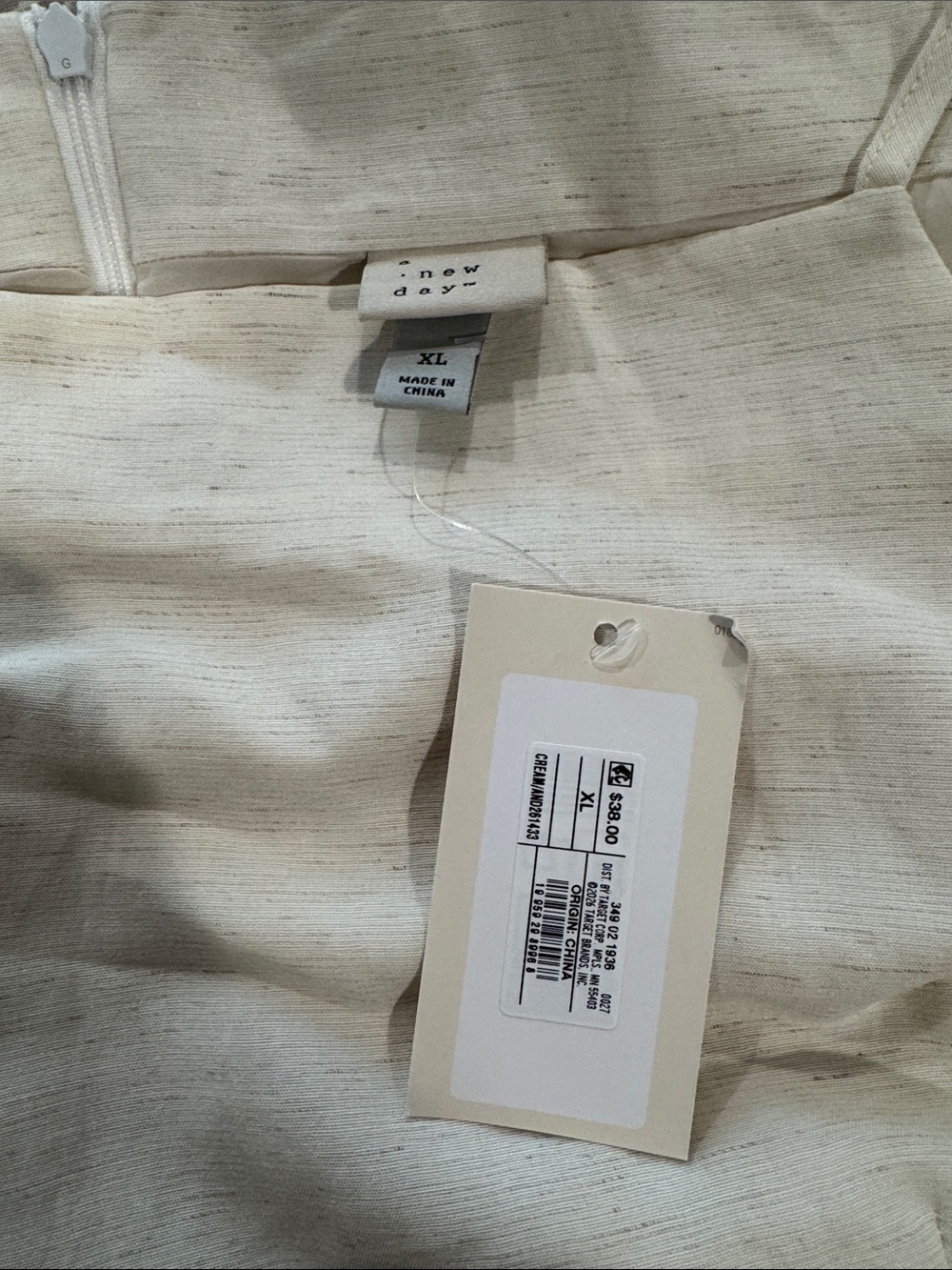 a new day Cream Linen Mini Dress with Tie Waist - Picture 3 of 5